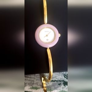 GUCCI Change Bezel Bangle Watch Only Quartz Gold Vintage Authentic